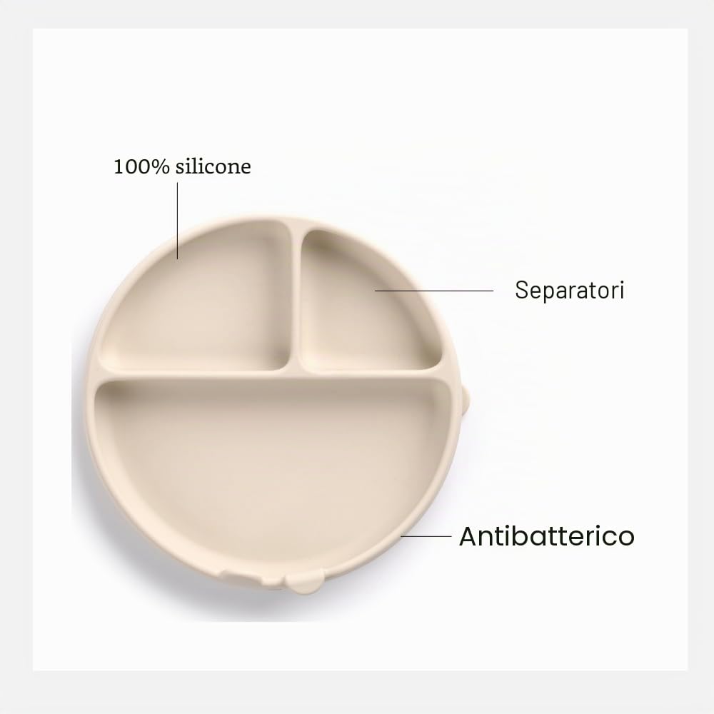 Jané Piatto BLW Silicone con Ventosa Sand con scomparti