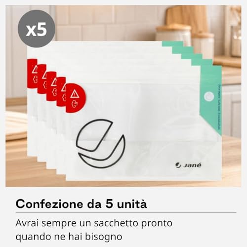 Jane Sacchetti Sterilizzazione Microonde Set 5 Pezzi Riutilizzabili