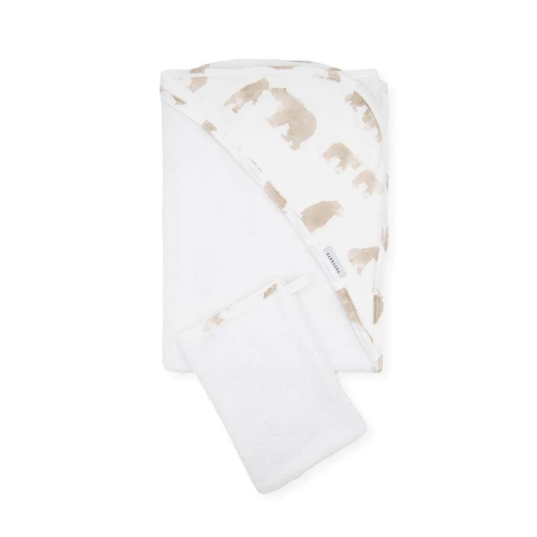 Bamboom Honey asciugamano neonato con guanto 75x75 bambù