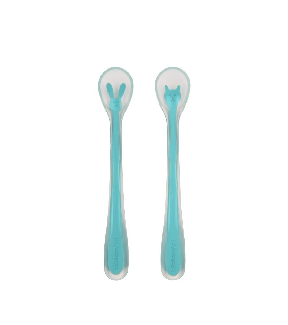 Bebé Confort Set 2 Cucchiai Silicone Morbido Primi Pasti