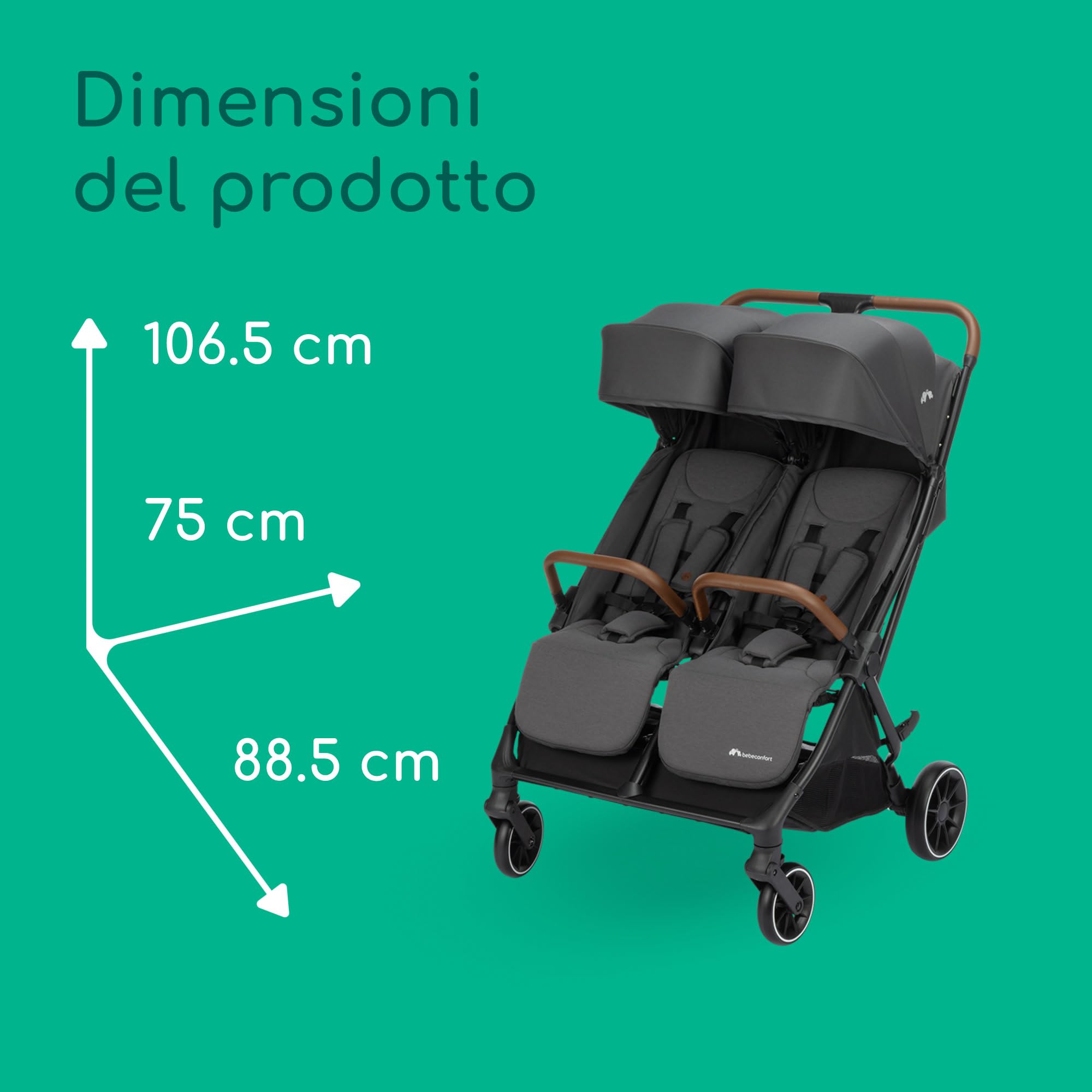 Bebé Confort Mane passeggino gemellare Mineral Graphite