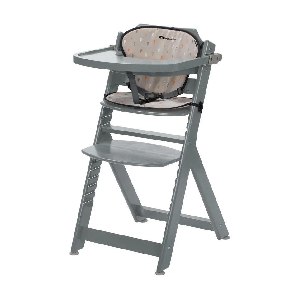 Bebé Confort Timba seggiolone in legno Warm Gray con cuscino