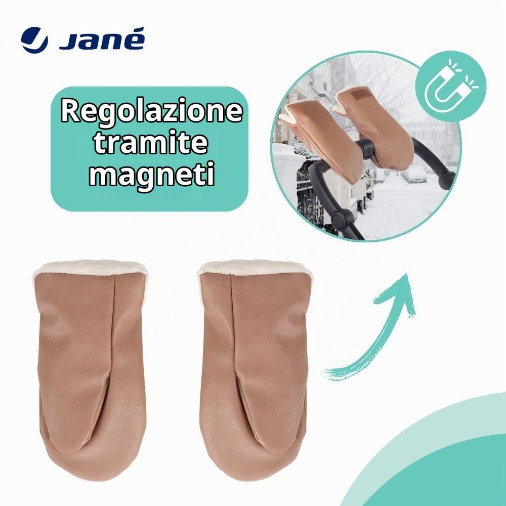 Jané manopole passeggino invernali marrone pile