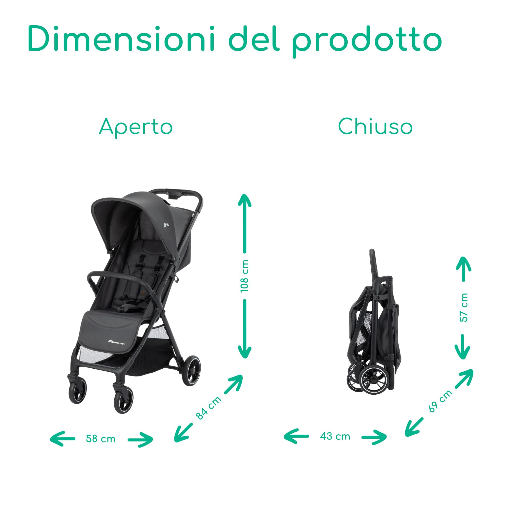 Bebé Confort Azur passeggino compatto Mineral Graphite