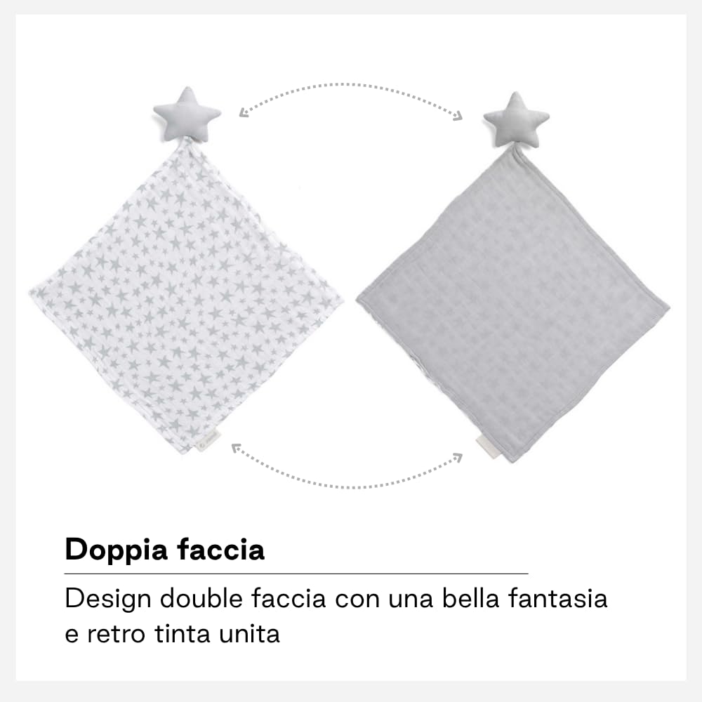 Jané Dou-Dou Star doudou neonato grigio bambù