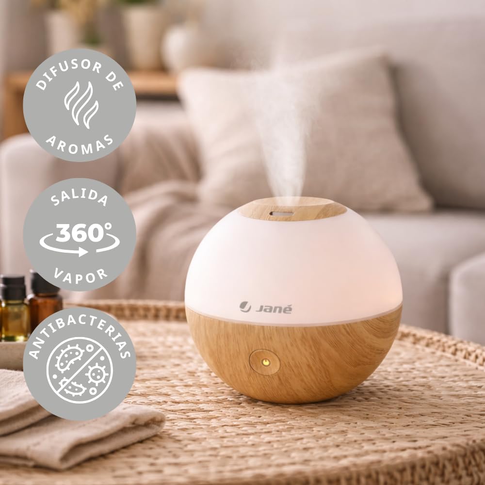 Jané Umidificatore Ultrasuoni Vapore Freddo Legno 360°
