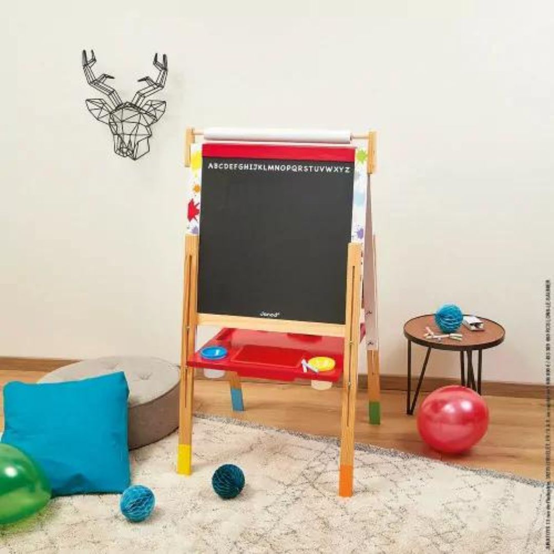 Janod Splash Lavagna Bambini Legno Doppia 58x65 cm