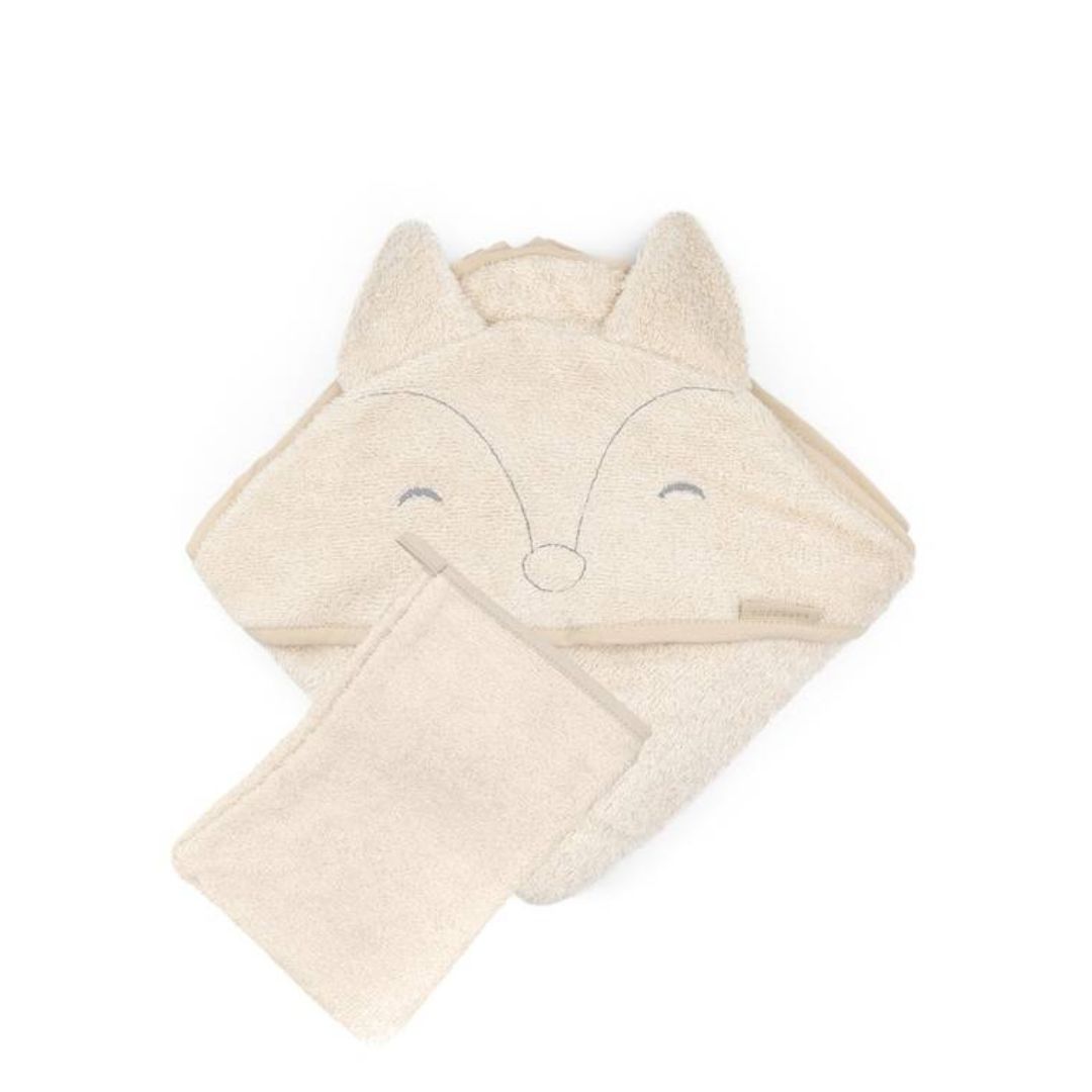 Bamboom Asciugamano con Cappuccio Fox Almond 75x75 con Guanto