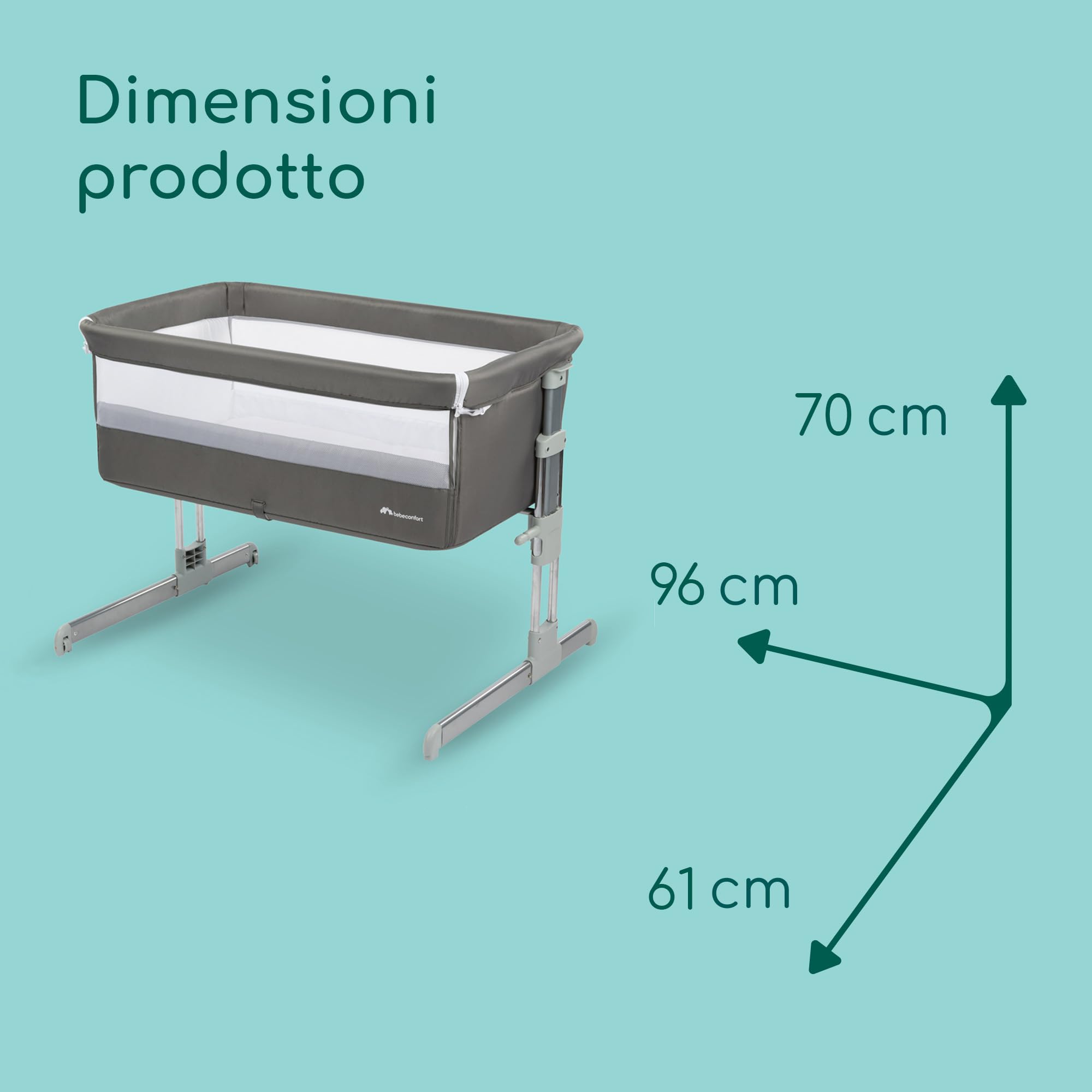Bebé Confort Calidoo culla fianco letto Grey Mist reclinabile