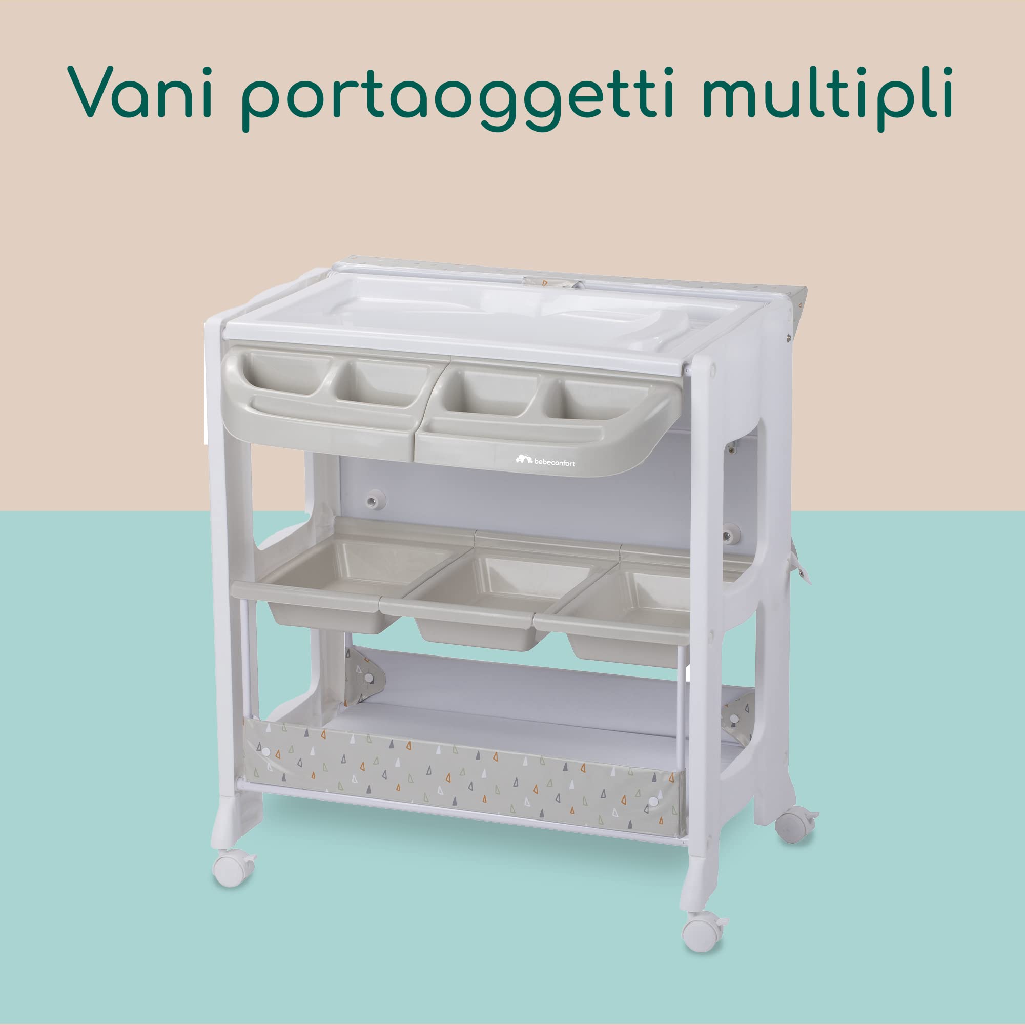 Bebé Confort Dolphy fasciatoio bagnetto Warm Grey con ruote