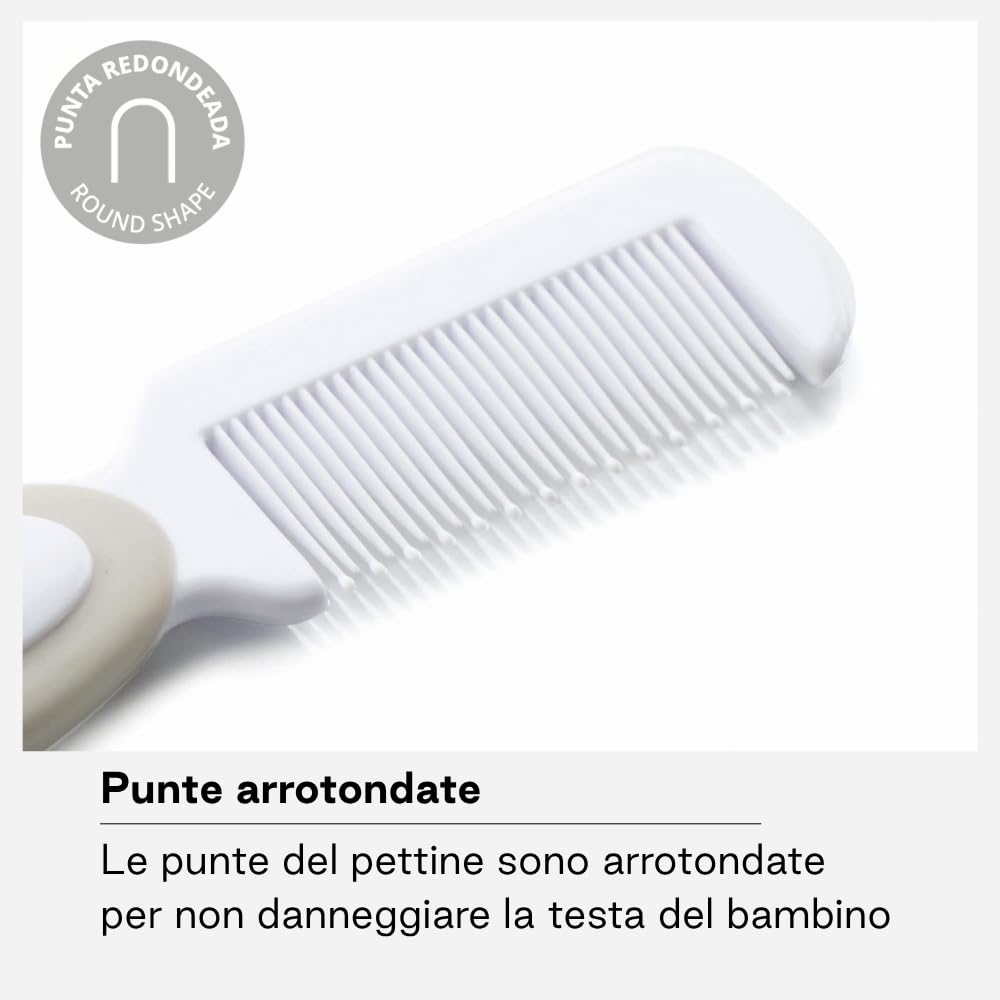 Jané set spazzola pettine neonato Beige setole naturali