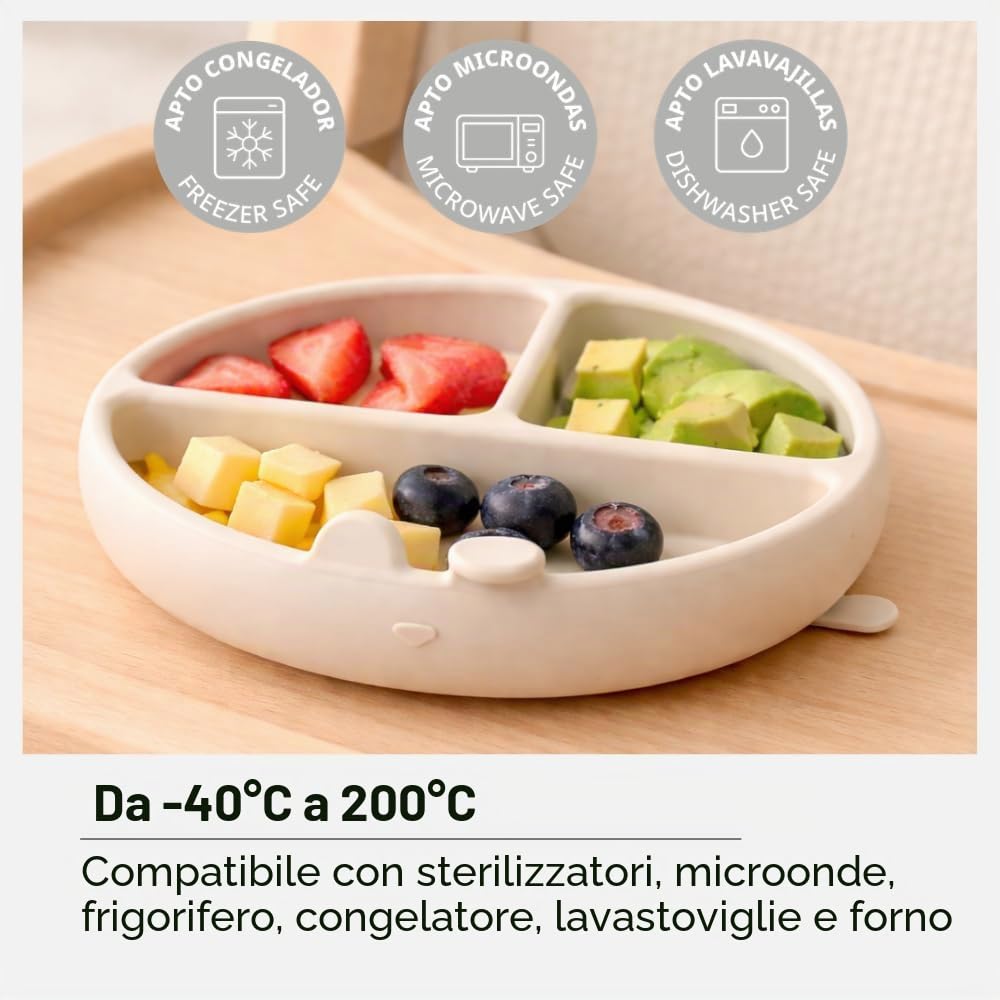 Jané Piatto BLW Silicone con Ventosa Sand con scomparti