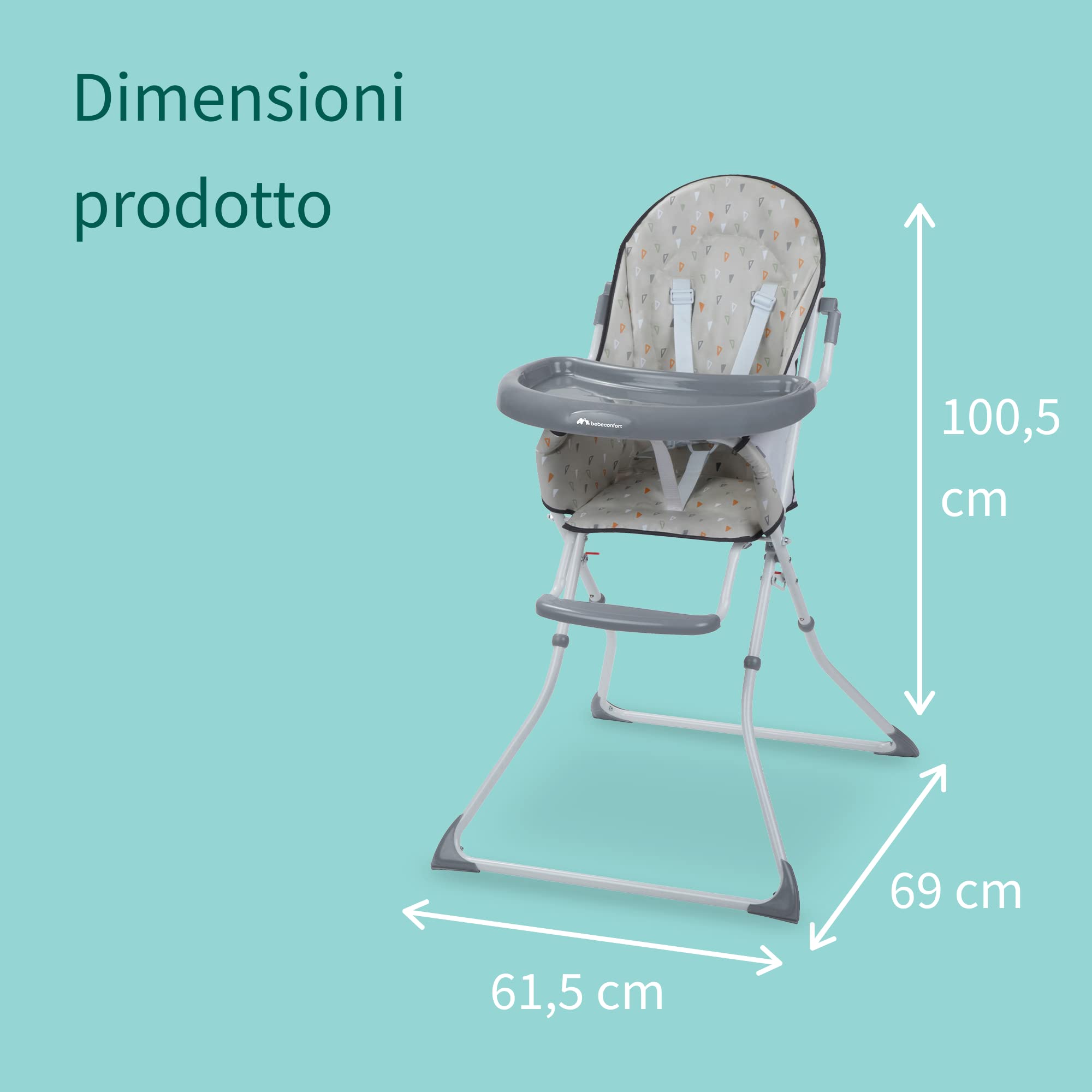 Bebé Confort Kanji seggiolone pappa Warm Grey pieghevole
