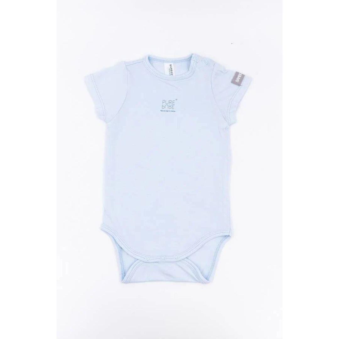Bamboom body maniche corte azzurro in fibra di bambu