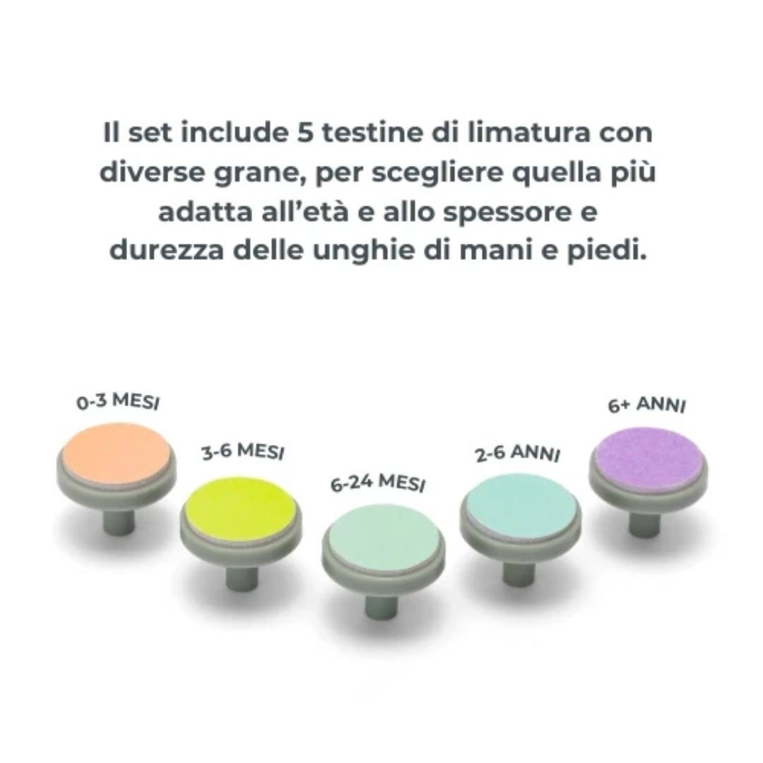Nuvita Trimmy tagliaunghie elettrico neonato 5 testine
