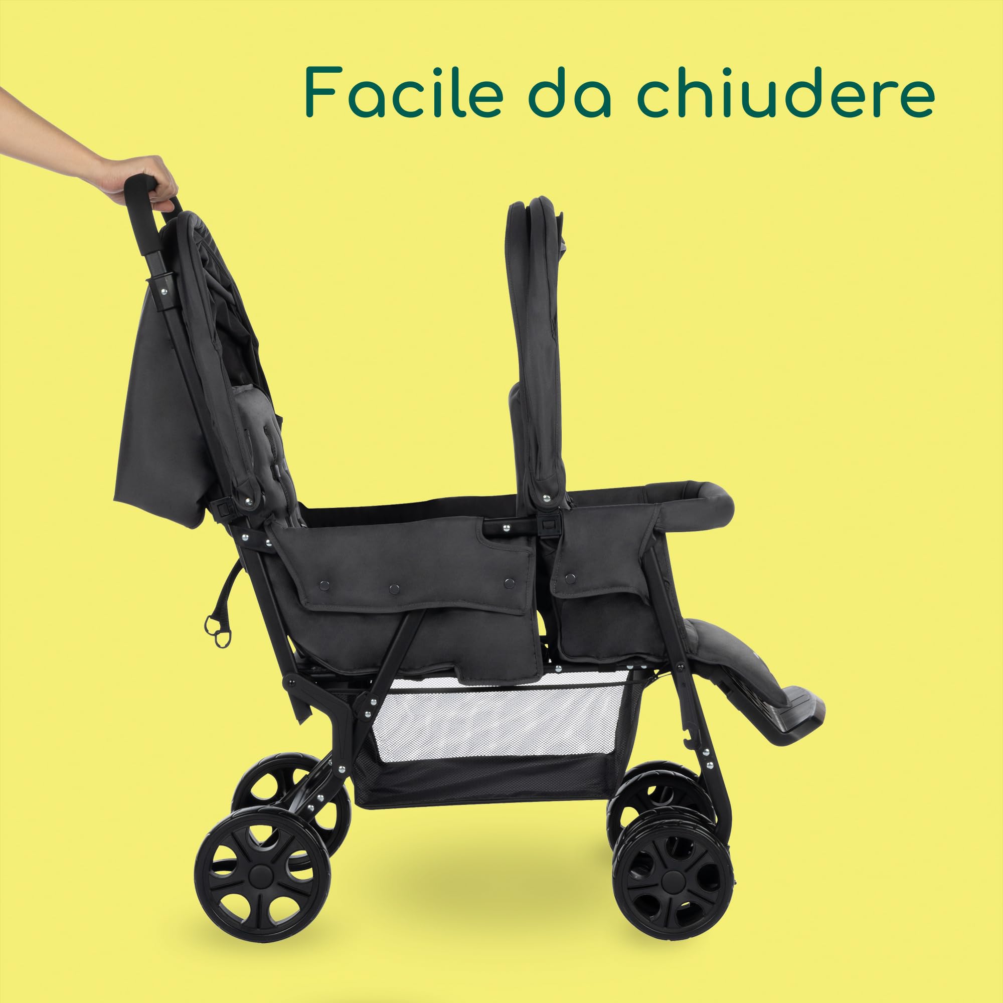 Bebé Confort Teamy passeggino gemellare Mineral Graphite doppio