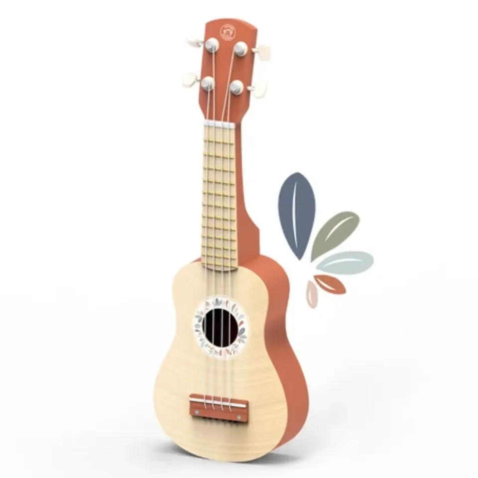 Speedy Monkey Ukulele Giocattolo in Legno Terracotta