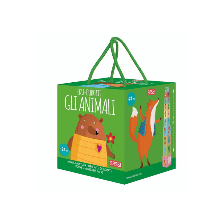 Sassi Edu Cubotti Torre 10 Cubi Animali Numeri 2+ Anni