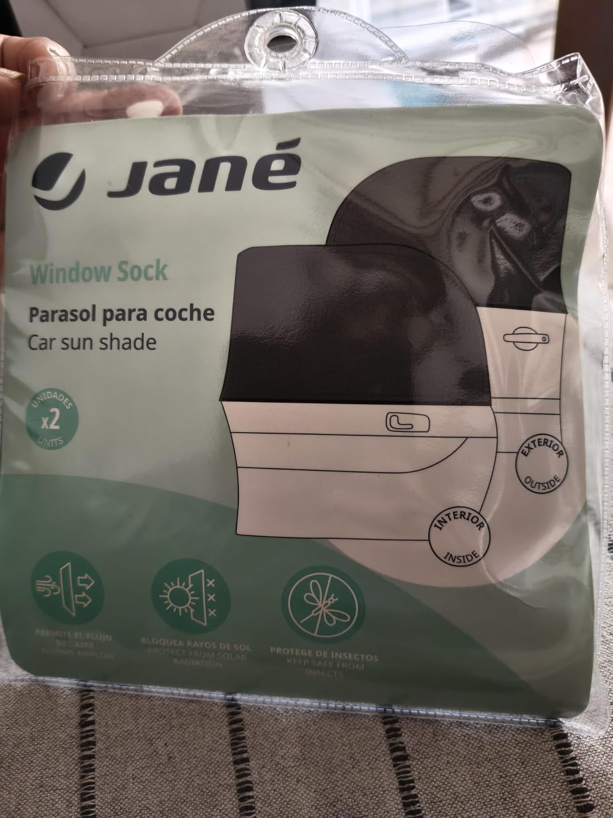 Jané Parasole Auto Finestrino L Blu Set 2 Pezzi UV30+