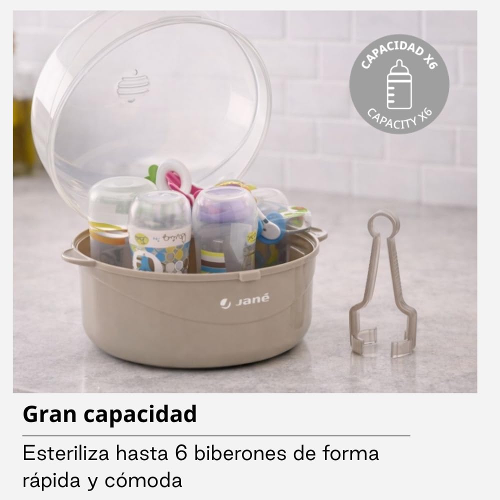 Jané sterilizzatore microonde 6 biberon grigio