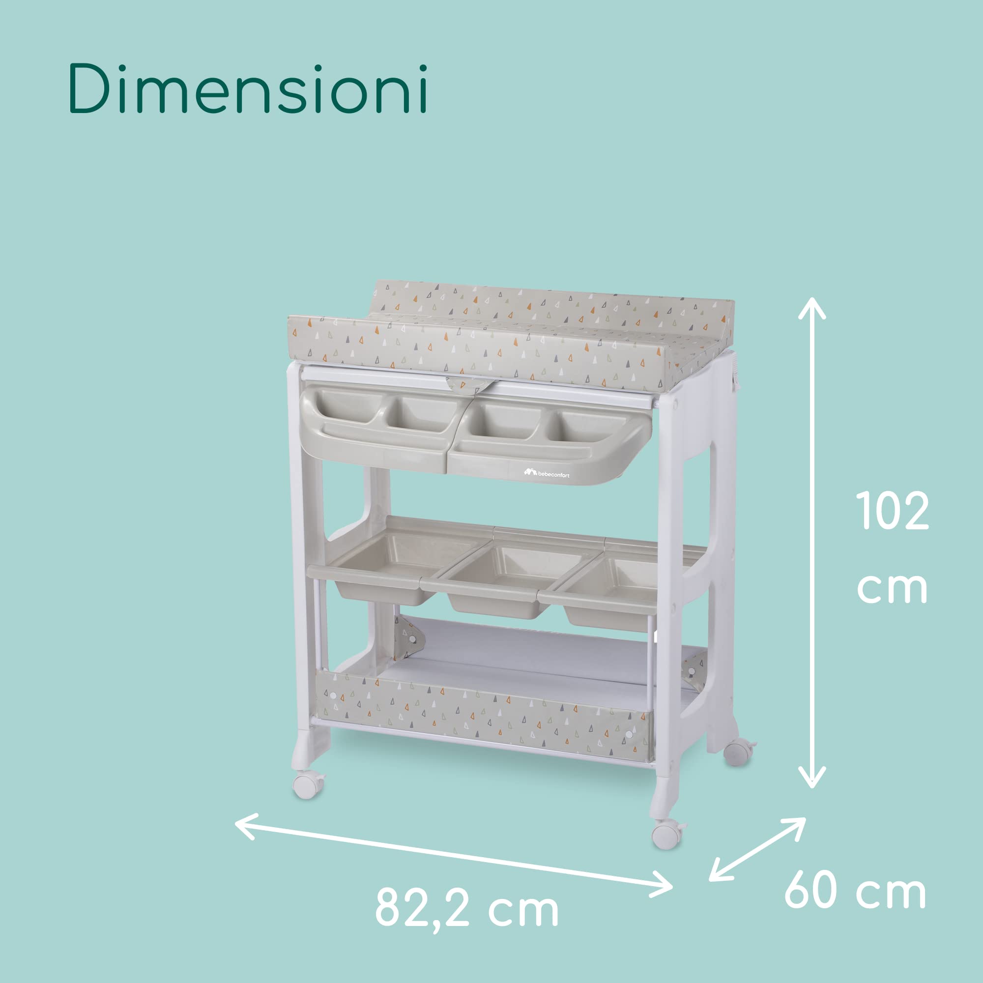 Bebé Confort Dolphy fasciatoio bagnetto Warm Grey con ruote