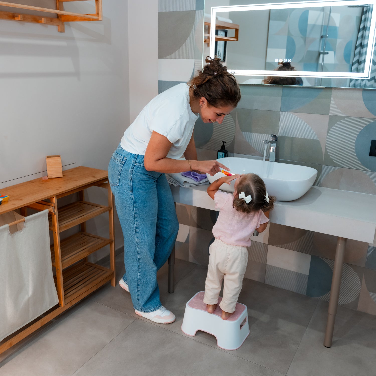 Wonderlife Pedana da bagno antiscivolo Grey