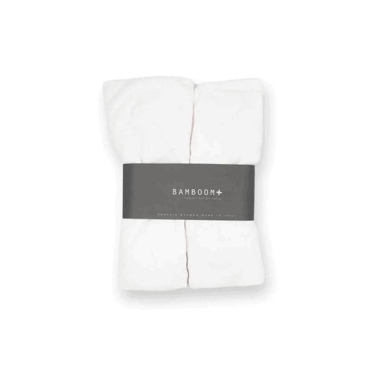 Bamboom Lenzuolo con Angoli 80x40 cm 2pz Bianco Bambù