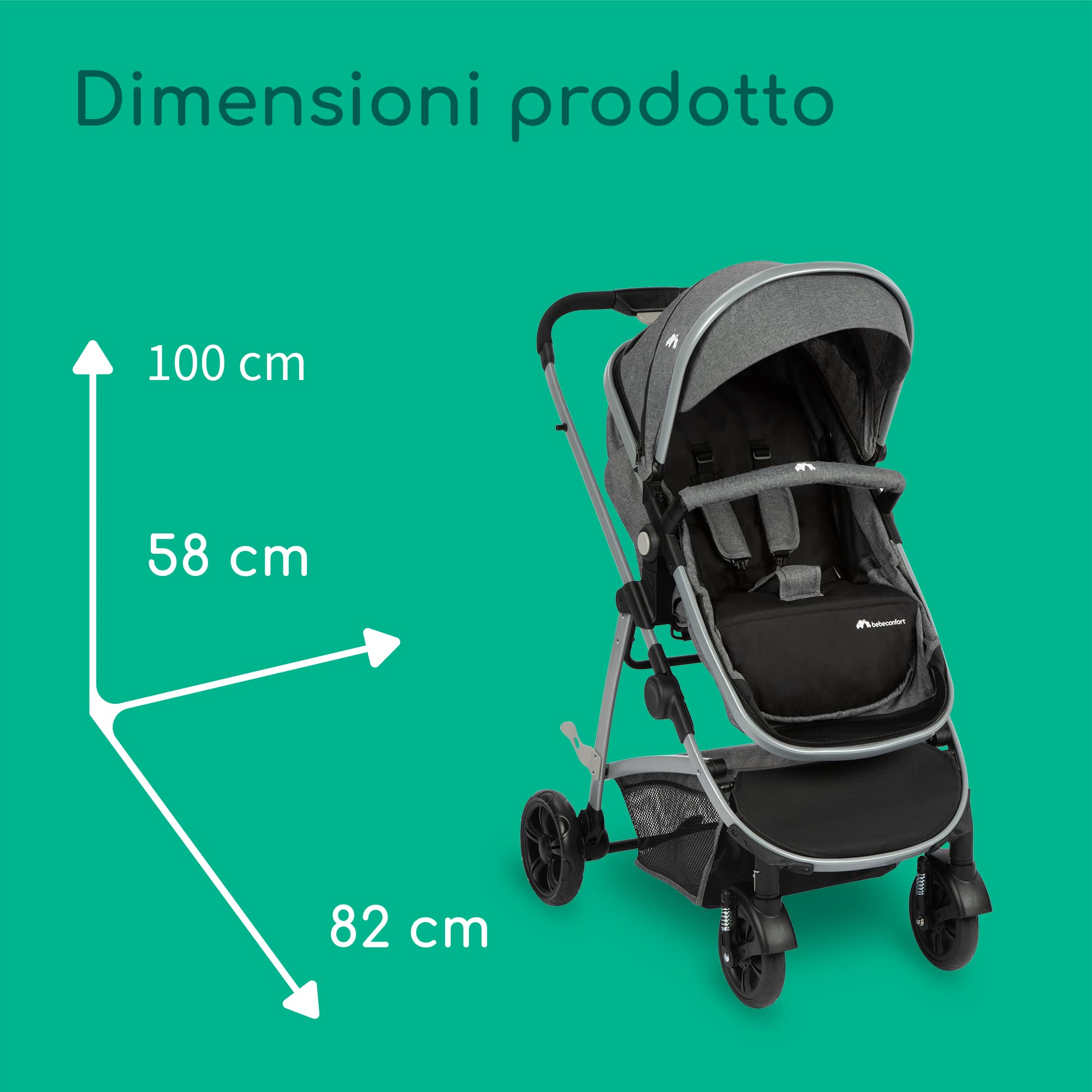 Bebé Confort Hello 2 in 1 passeggino carrozzina black chic