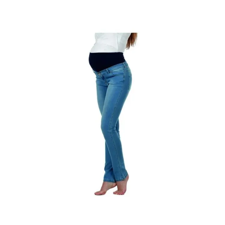 Premamy M1571/08 jeans premaman chiaro in cotone elasticizzato