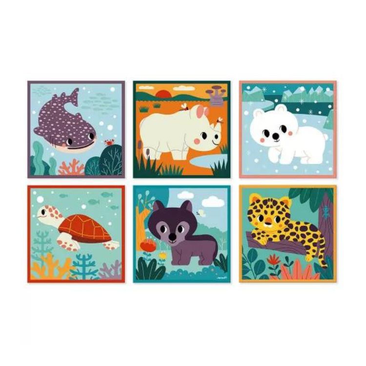 Janod Cubi Animali torre cubi cartone 9 pezzi