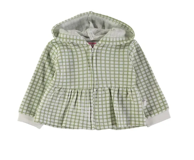 Wonderlife Felpa con Zip Kaki bambina cotone