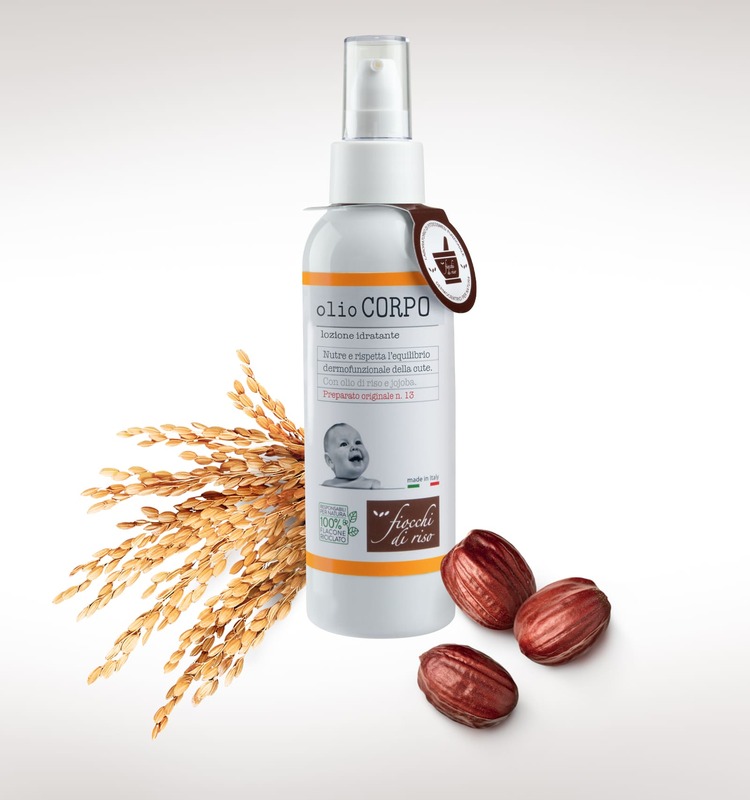 Fiocchi di Riso olio corpo 140ml massaggio neonato