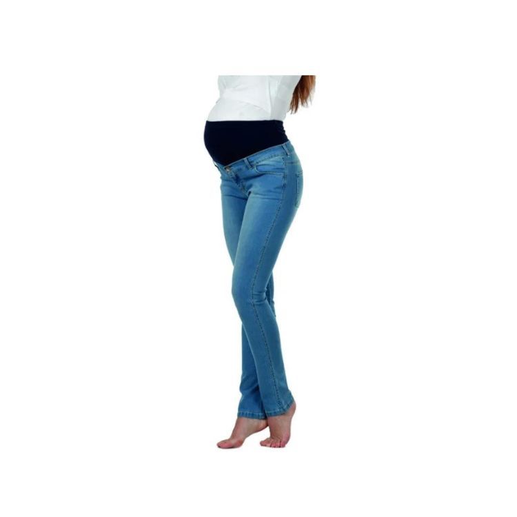 Premamy M1571/08 jeans premaman chiaro in cotone elasticizzato