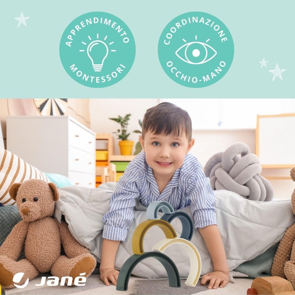 Jané Gioco Impilabile Silicone Bambino Tropic Montessori
