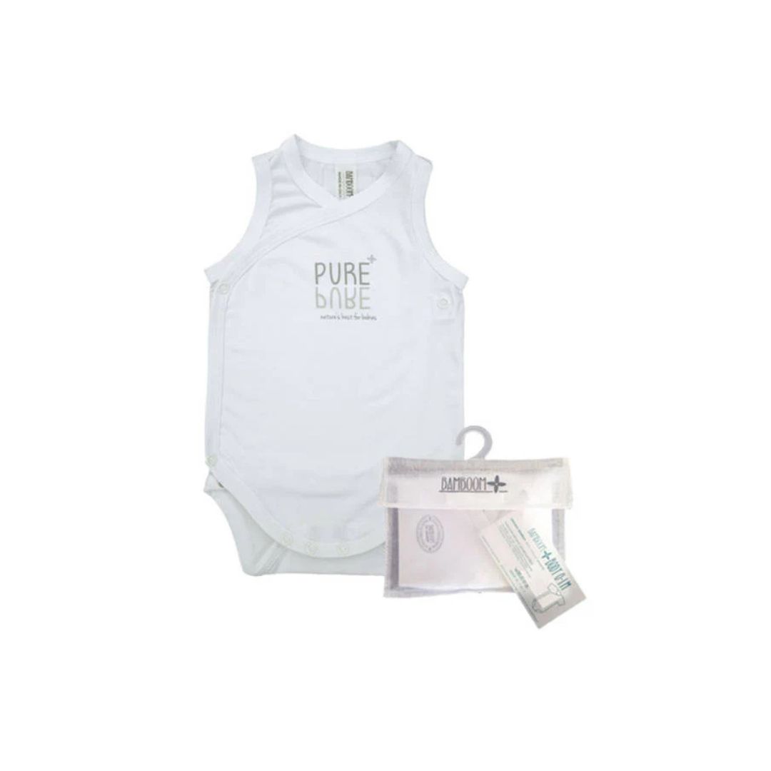 Bamboom Canottiera body neonato canottiera bianco fibra di bambù