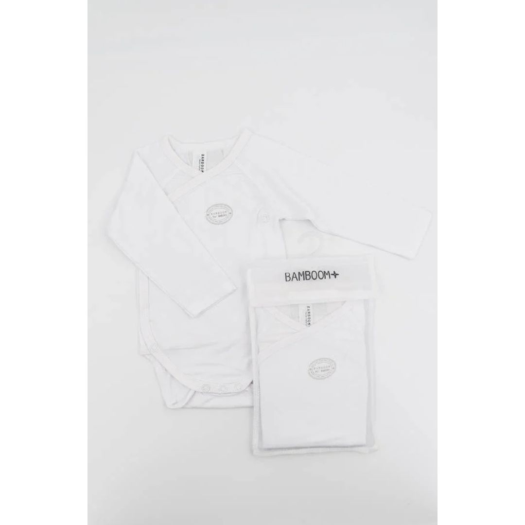 Bamboom body maniche lunghe bianco fibra di bambù