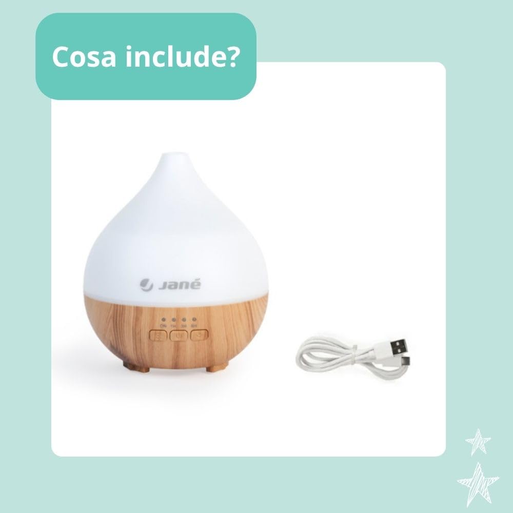 Jané Drop Umidificatore 140 ml Legno 7 Colori LED