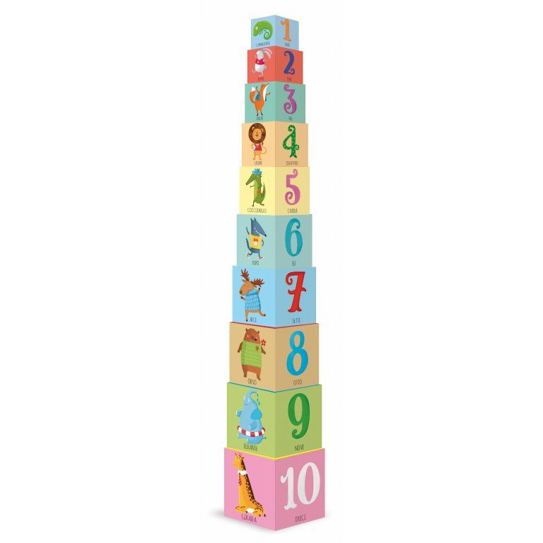 Sassi Edu Cubotti Torre 10 Cubi Animali Numeri 2+ Anni