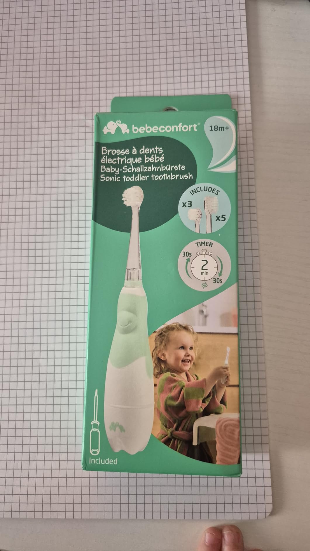 Bebé Confort spazzolino elettrico bambini 18 mesi 8 testine