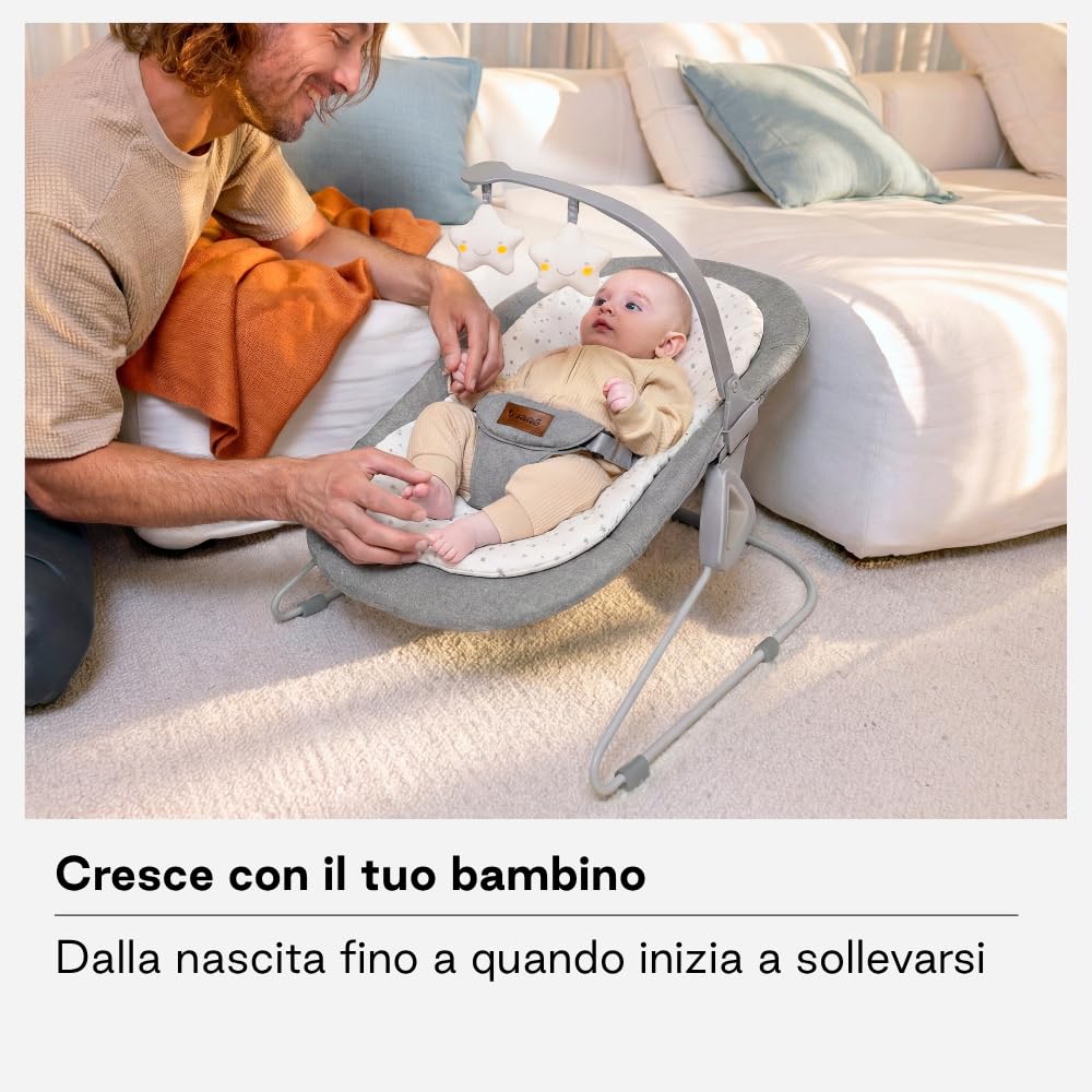 Jané sdraietta neonati dondolio Dim Grey con riduttore lavabile