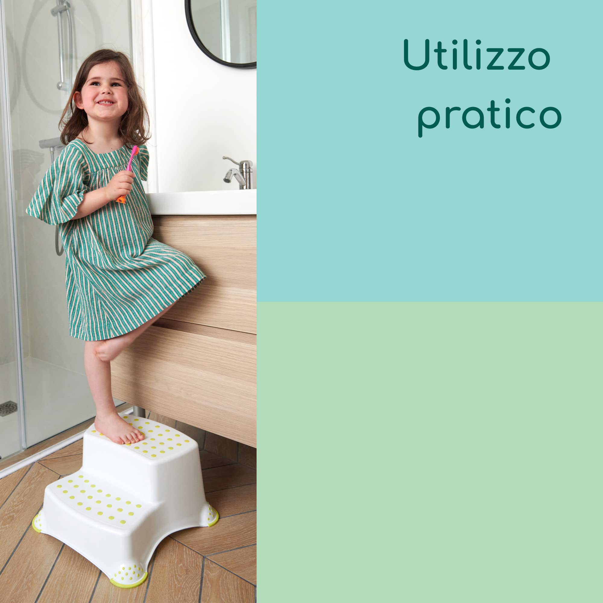 Bebé Confort Scaletta Due Gradini Bianco Lime 40 kg
