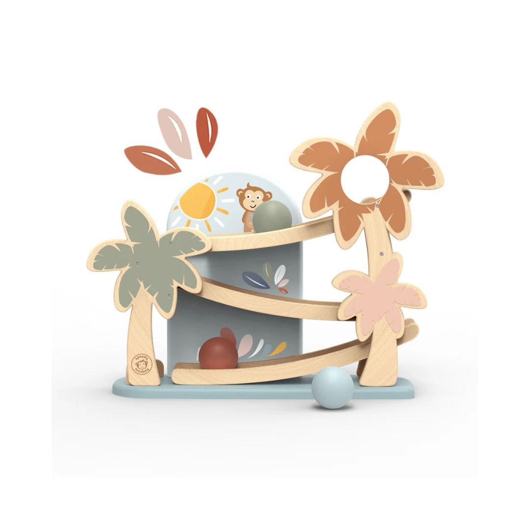 Speedy Monkey pista con palline in legno multicolore