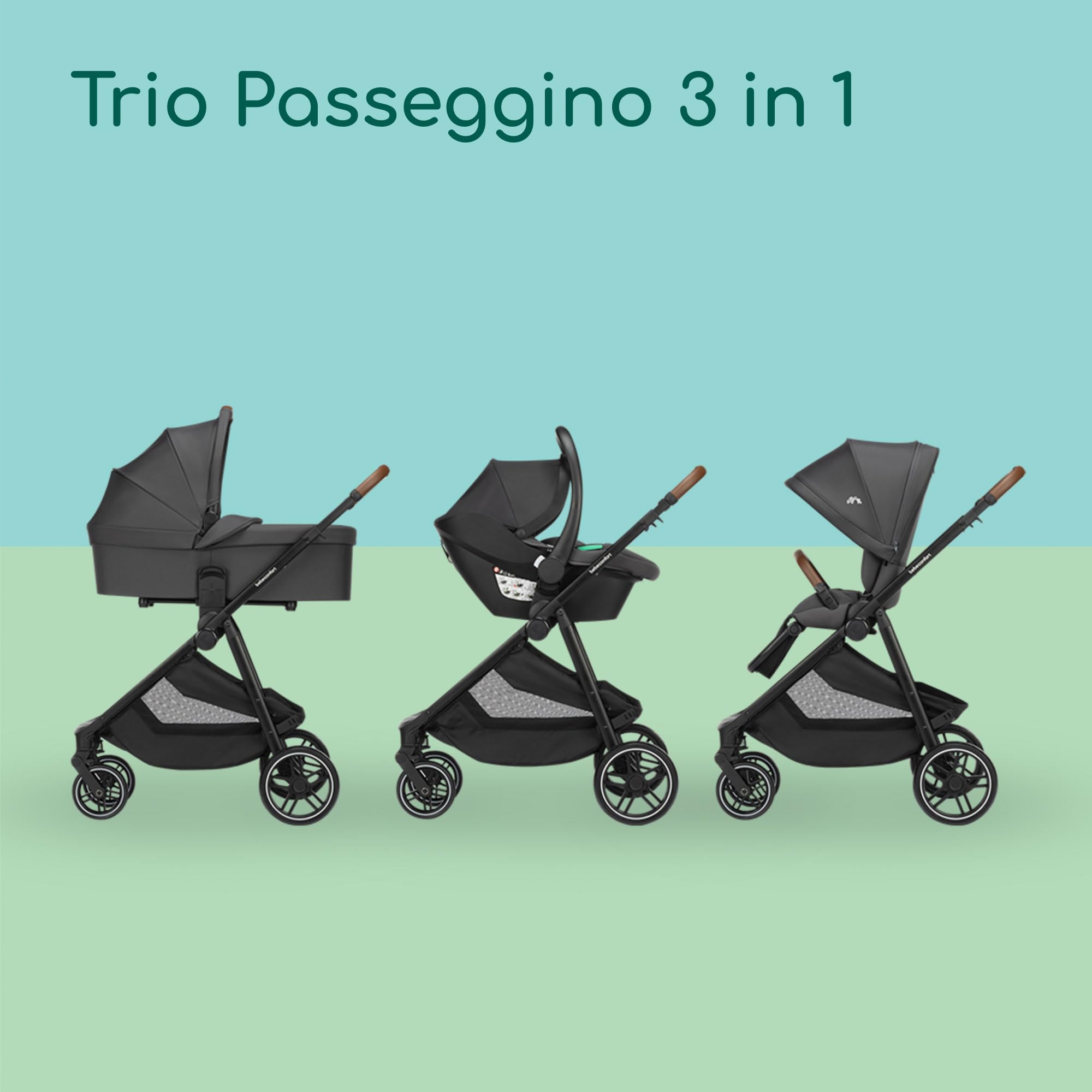 Bebé Confort Luvia Trio Passeggino 3 in 1 Mineral Graphite