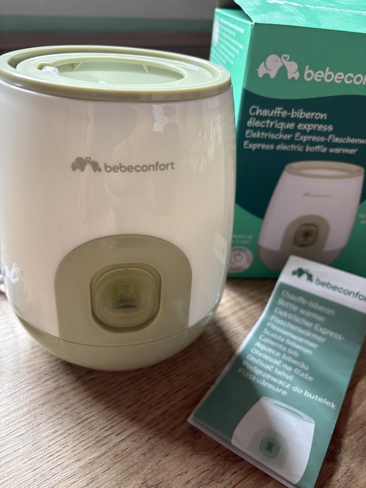 Bebé Confort Express scaldabiberon elettrico bianco verde oliva
