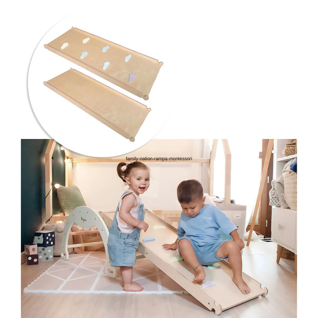 Family Nation Rainbow scivolo rampa Montessori 2-in-1 legno