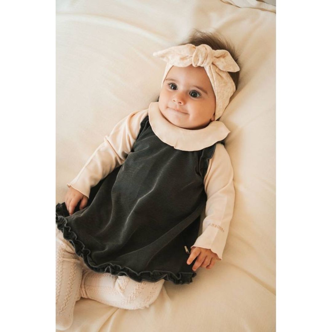 Bamboom Collo Volant body bimba maniche lunghe rosa