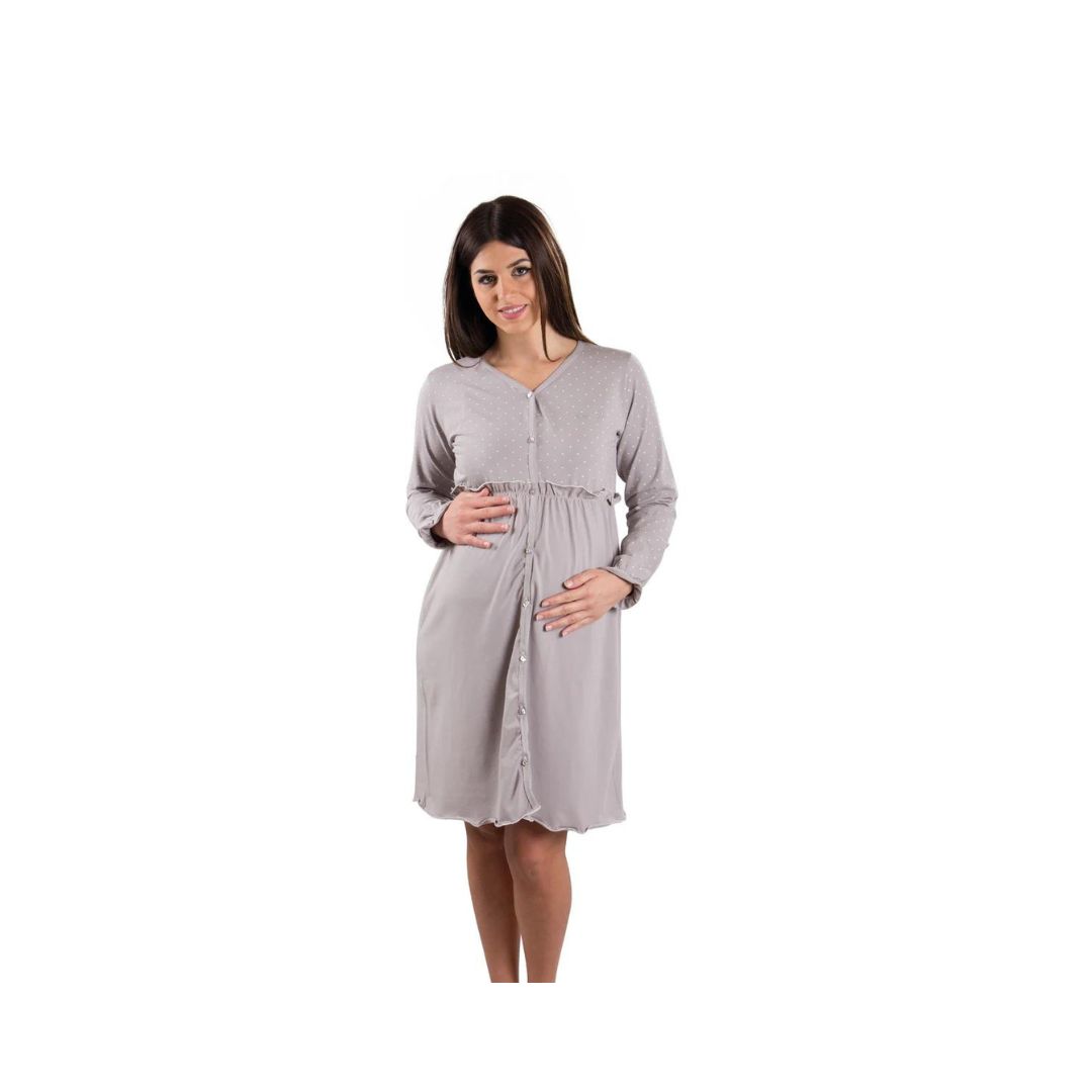 Premamy M1676/43 camicia da notte premaman aperta davanti