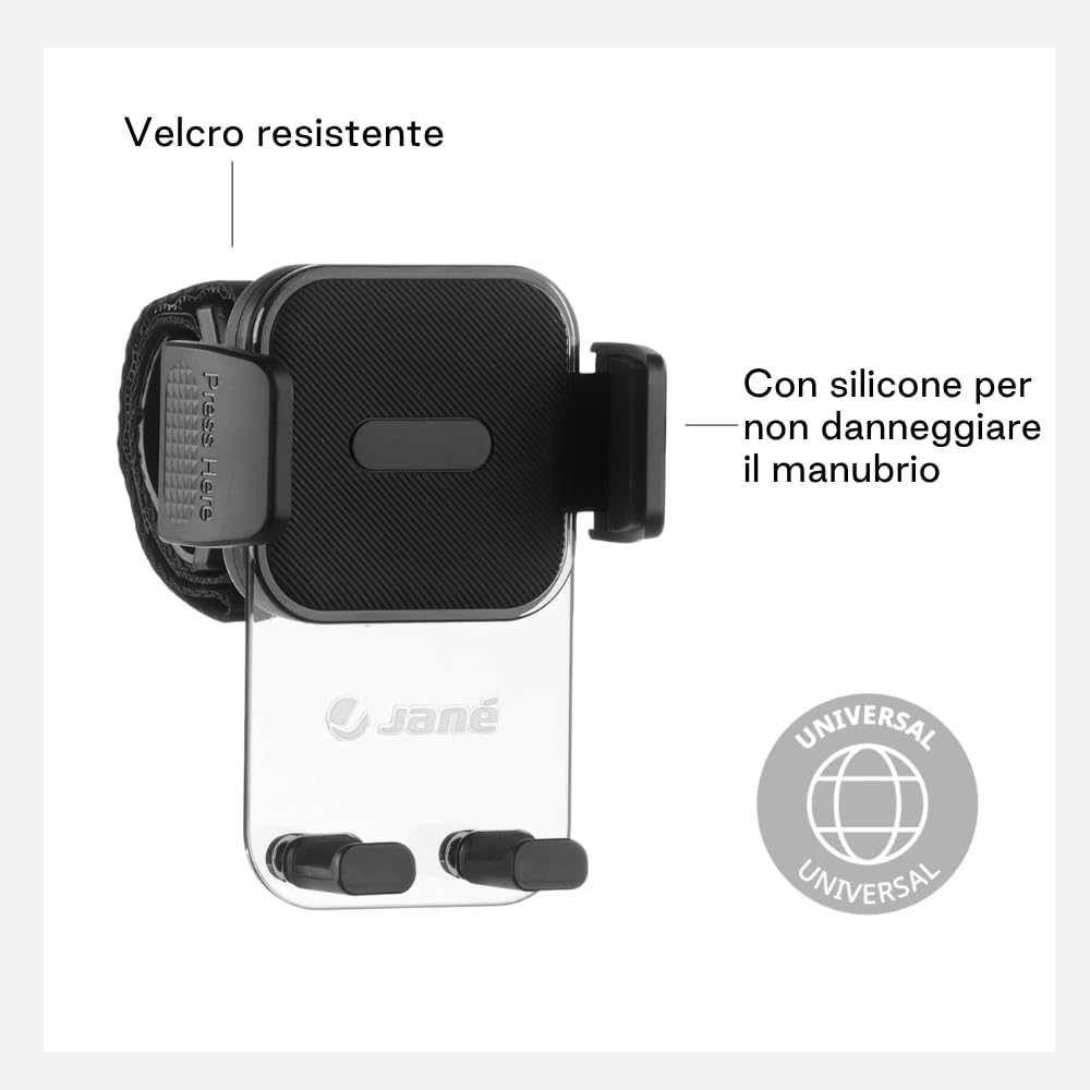 Jané supporto smartphone passeggino universale rotazione 360°
