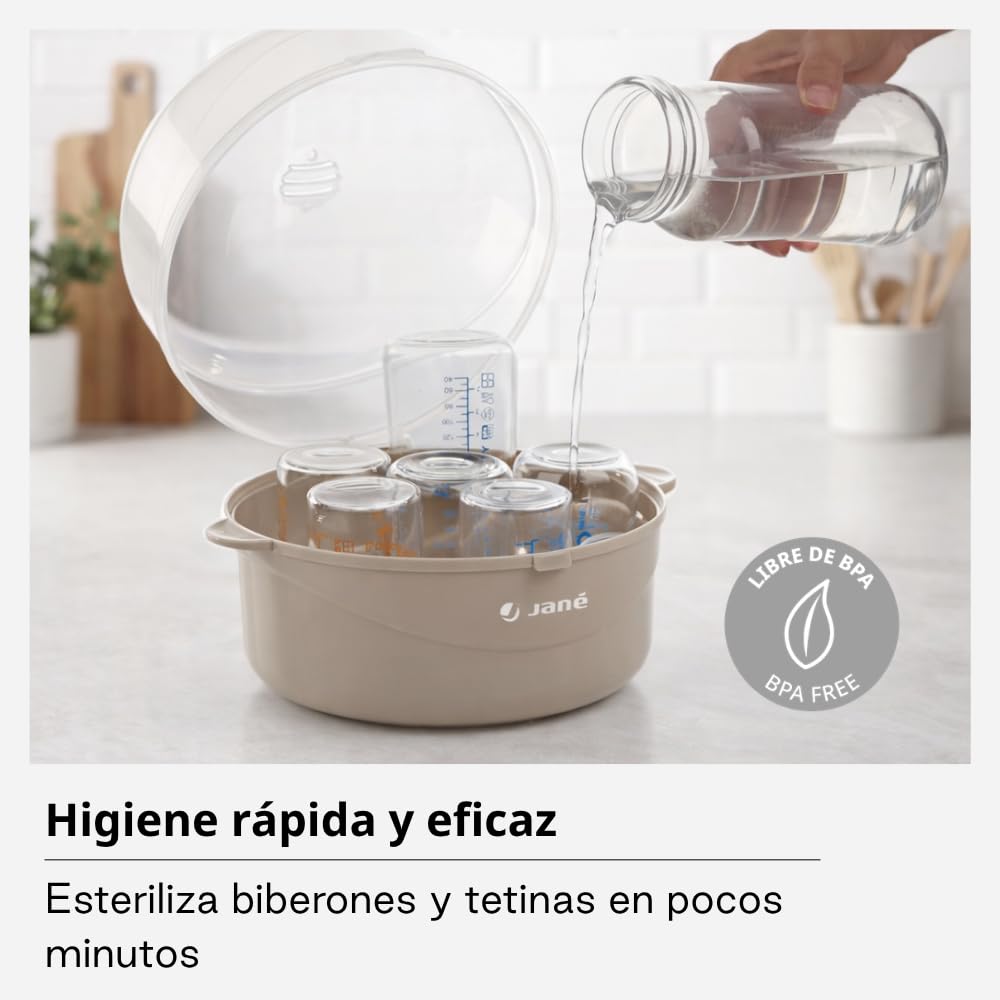 Jané sterilizzatore microonde 6 biberon grigio