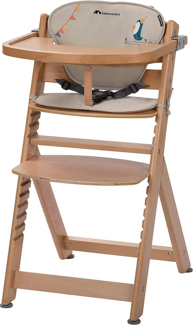 Bebé Confort Timba seggiolone legno Naturale Happy Day cuscino